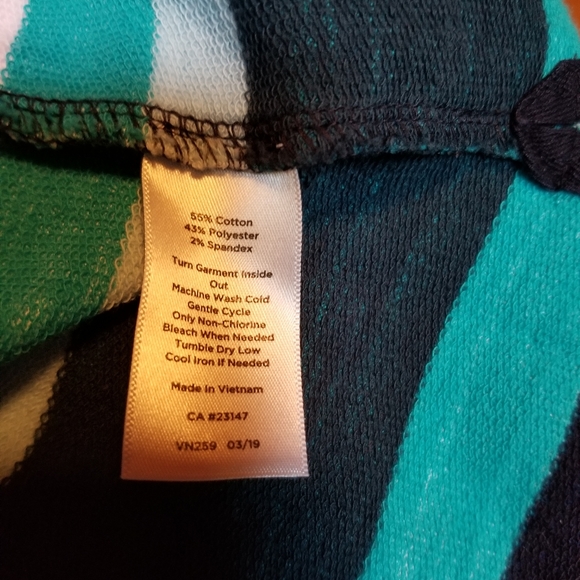 T by Talbots Long Sleeve Multicolored Striped Shirt Sz P - Picture 7 of 9